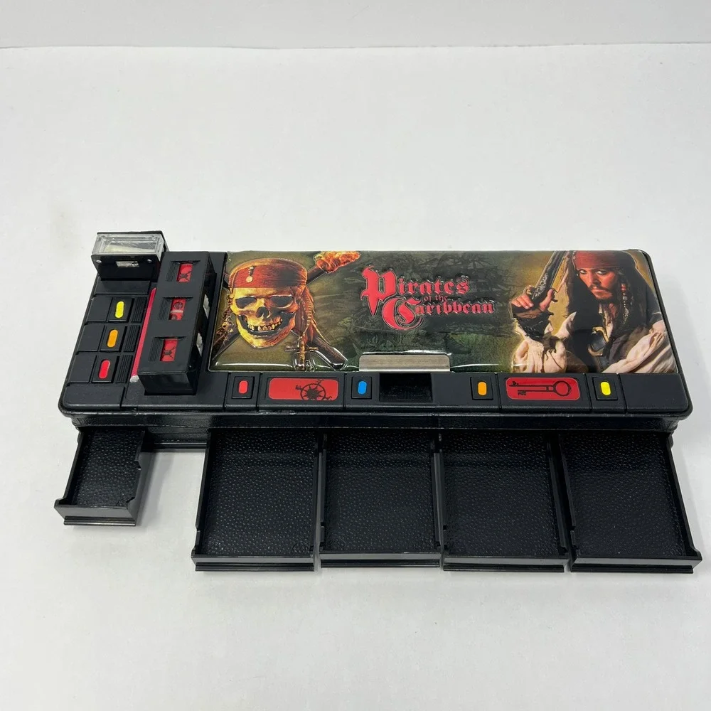 Disney Pirates of the Caribbean Pencil Case 10 Inch Black Jack Sparrow Skull